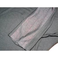 Tunika kimono z błyszczącym lampasem na rękawach - czarna